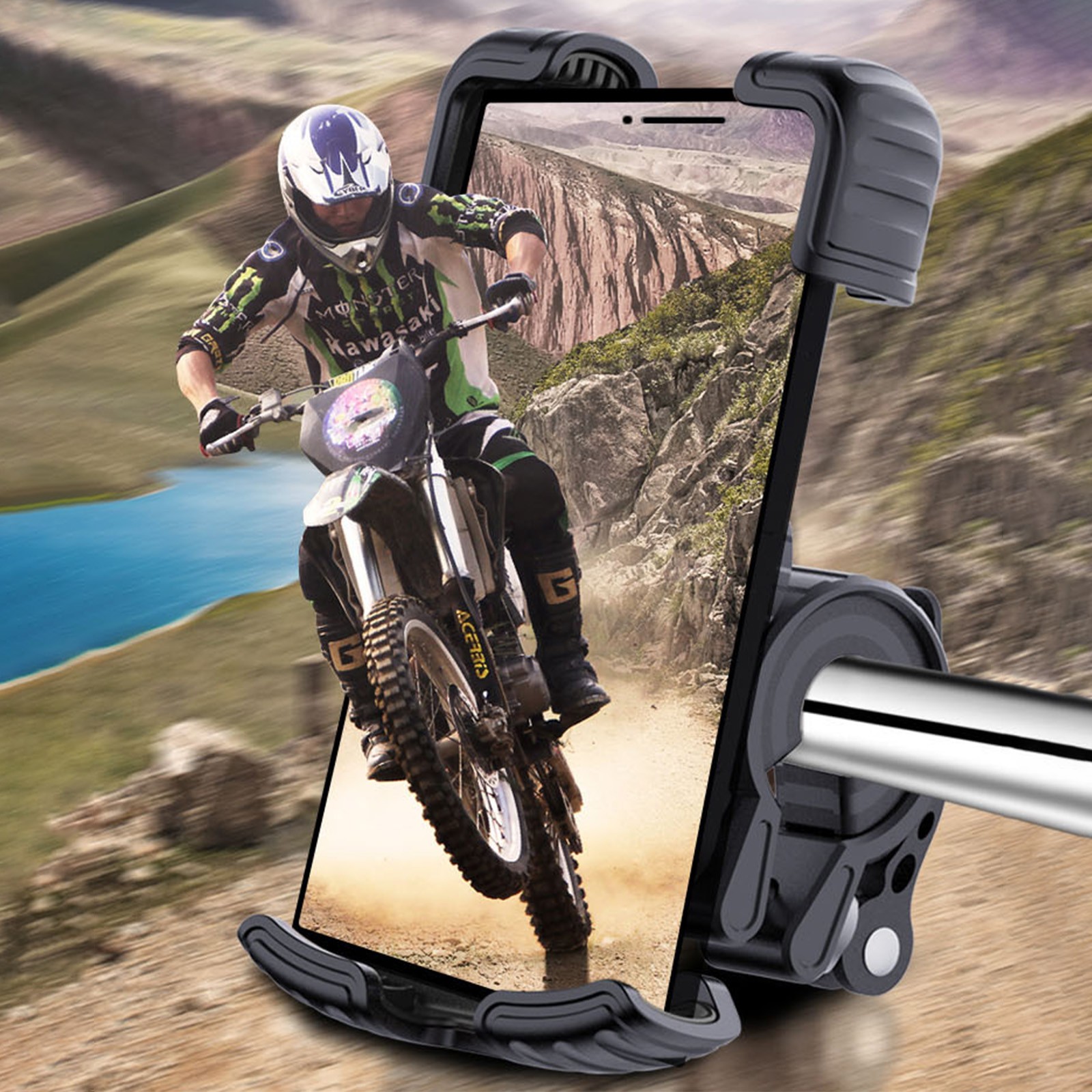 Phone Holder Handle Type Motorcycle Bike Navigation Bracket Bicycle Riding Bracket Bicycle Mobile Phone Bracket